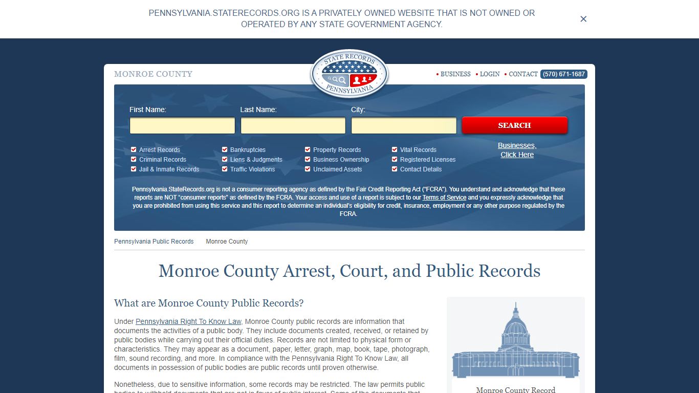 Monroe County Arrest, Court, and Public Records